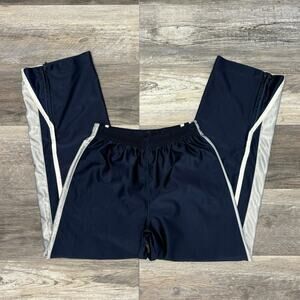 Vintage Y2k Nike Dri-Fit Navy Blue Gray Stripe Womens L Swoosh‎ Track Pants